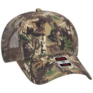 OTTO Camouflage Cotton Blend Twill 6 Panel Low Profile Mesh Back Trucker Hat