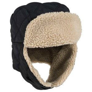 OTTO Quilted Polyester Shell w/Shearling Lining Three Panel Trapper Hat