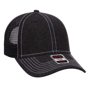 OTTO Denim 6 Panel Low Profile Mesh Back Trucker Hat