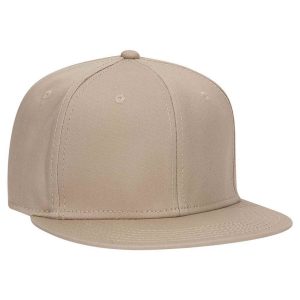 OTTO Superior Cotton Twill Round Flat Visor 6 Panel Pro Style Baseball Cap