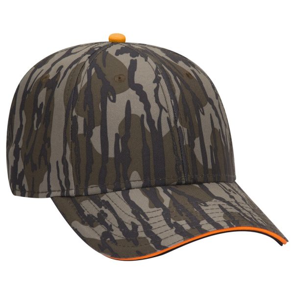 Mossy Oak Camouflage Superior Polyester Twill Sandwich Visor Six Panel Low Profile Baseball Cap