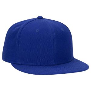 OTTO Wool Blend Twill Round Flat Visor "OTTO FIT" 6 Panel Pro Style Baseball Cap
