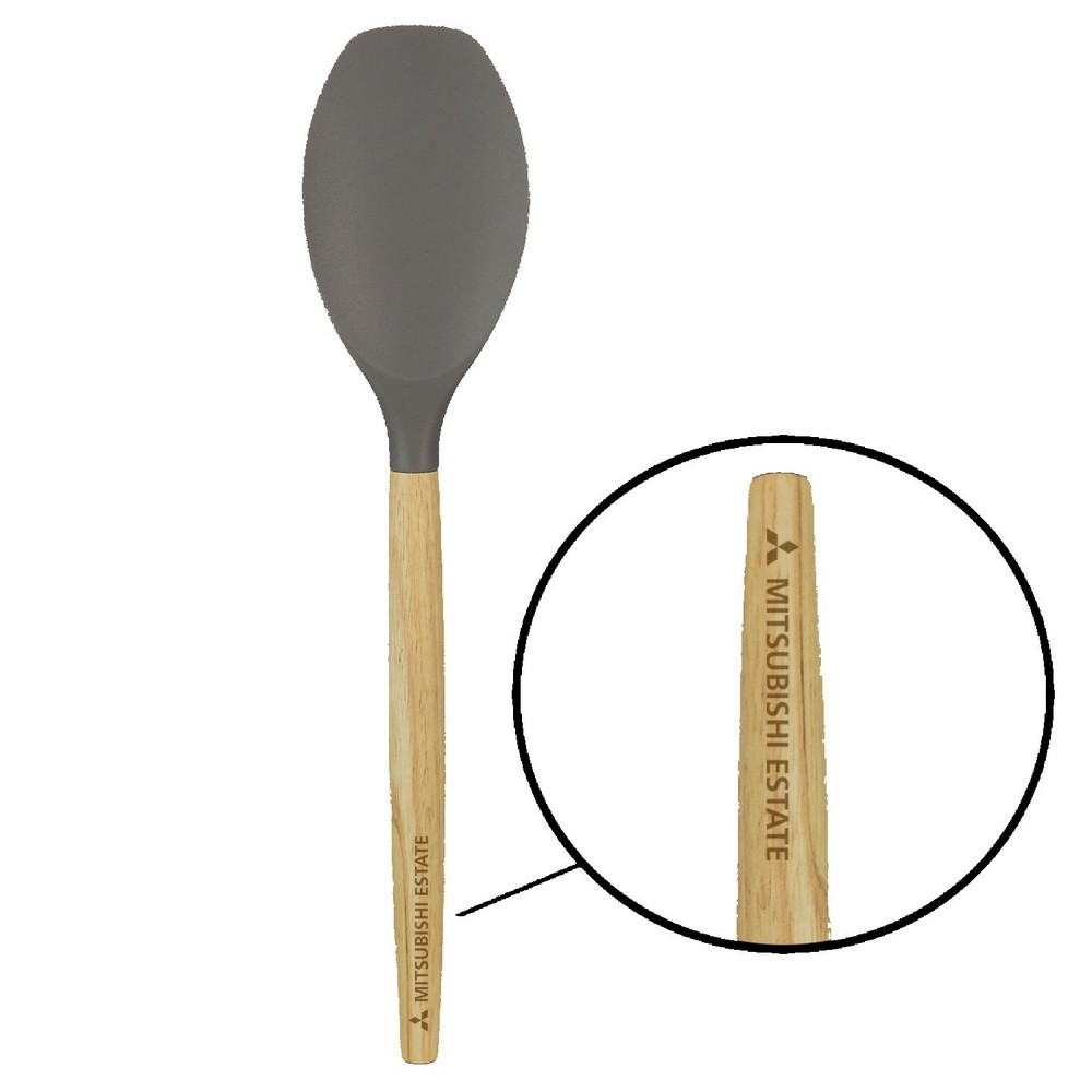 Scoop Silicone Spoon W/ Wooden Handle