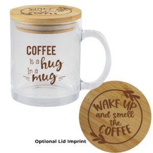 Cozy 11oz Glass Mug/bamboo Lid