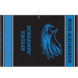 16" x 24" Designer Woven Golf Towel w/ 2 Scrubbers