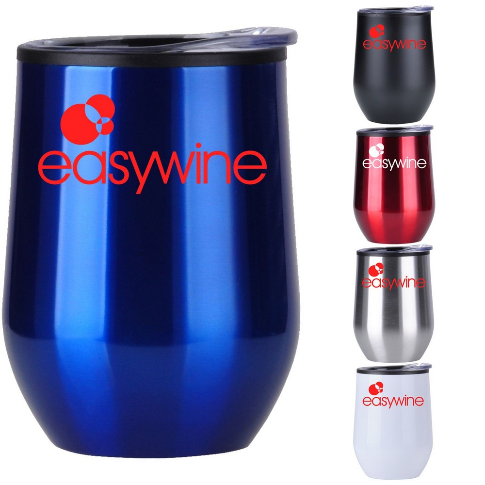 12 oz Stainless Wine Tumbler w/ Plastic Liner