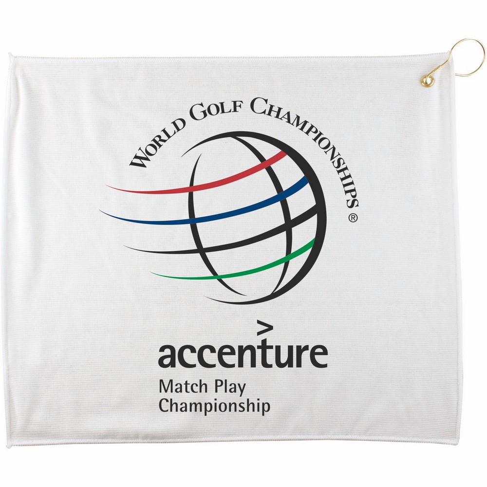 15" x 18" Polyester Blend White Golf Towel