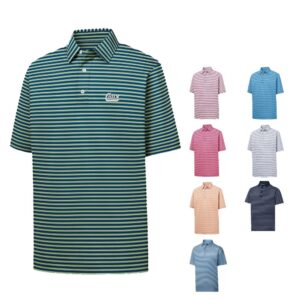 Footjoy Mens Stretch Lisle Pinstripe Golf Shirt