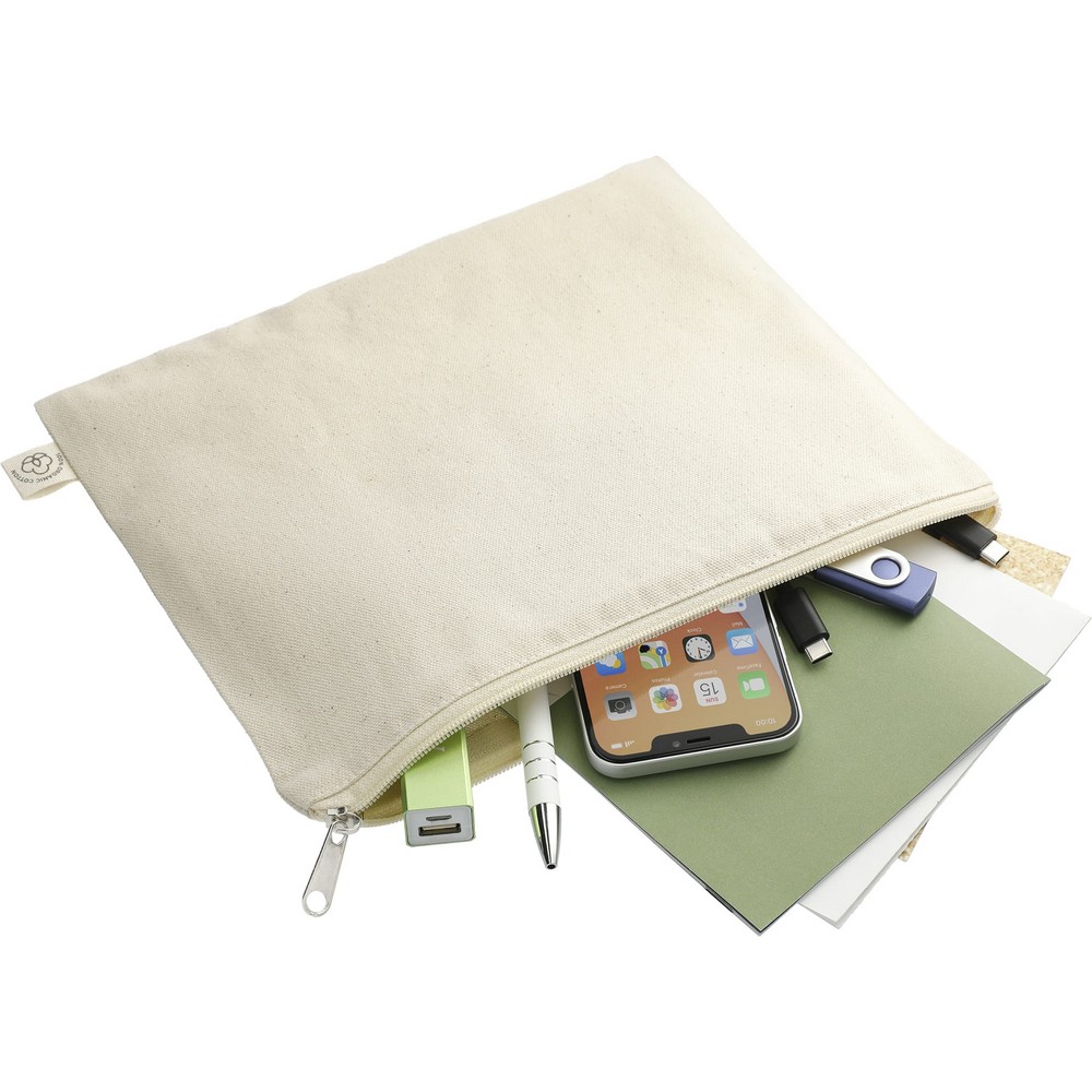 Organic Cotton Flat Travel Pouch