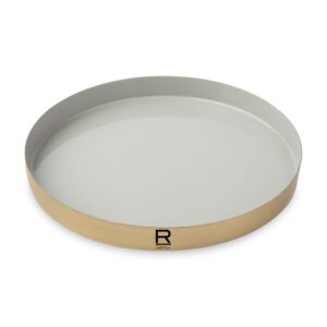 Be Home® Luxe Round Enamel Tray - Moonbeam-Matte Gold