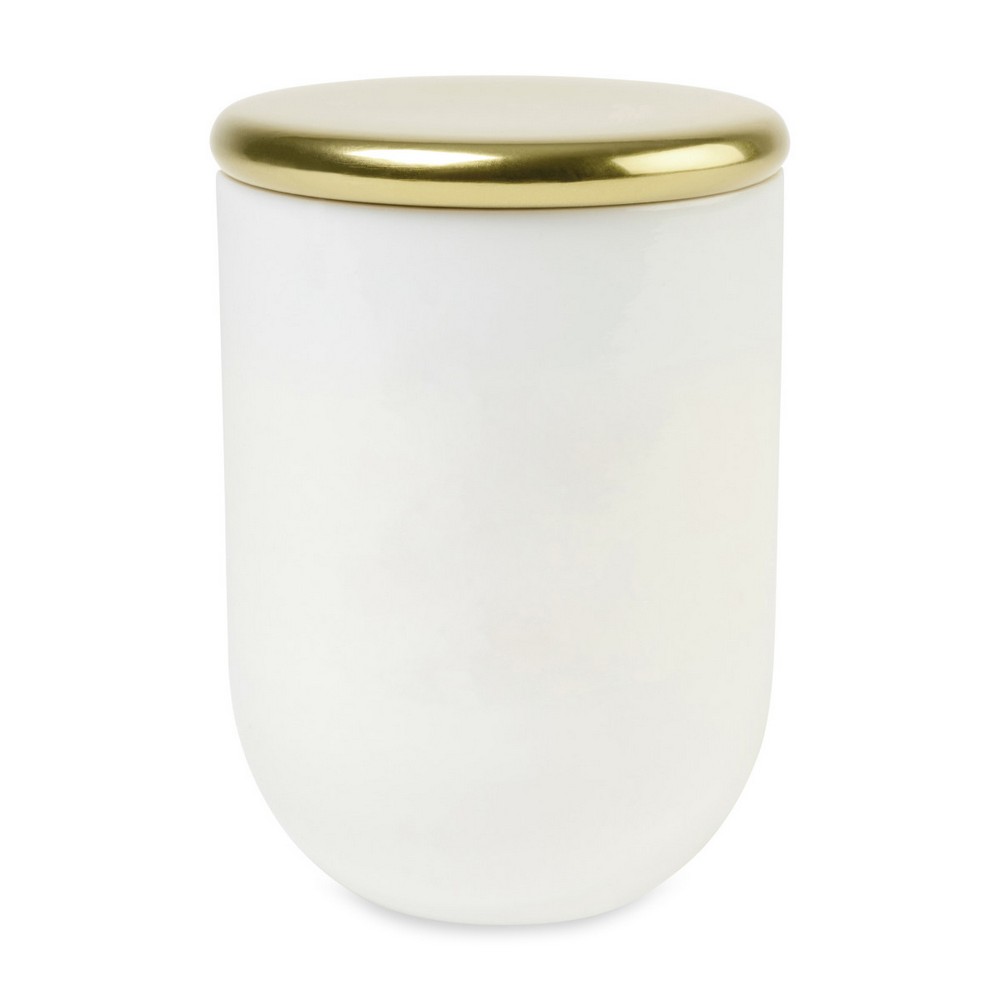 Be Home® Cora Blown Glass Candle - White-Fresh Bamboo