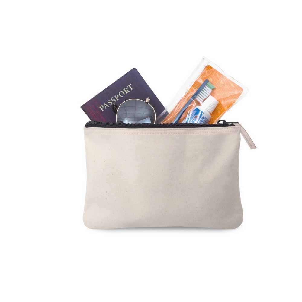 Avery Cotton Zippered Pouch - Natural