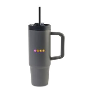 Adrian Travel Tumbler with Straw - 30 Oz. - Dark Grey