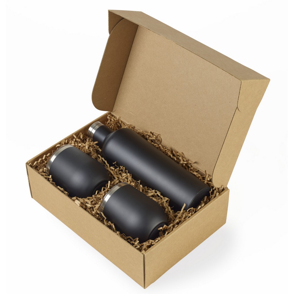 CORKCICLE® Canteen & Stemless Wine Cup Gift Set - Matte Black