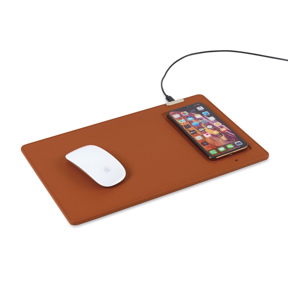 Easton Wireless Charging Mouse Pad - Cognac