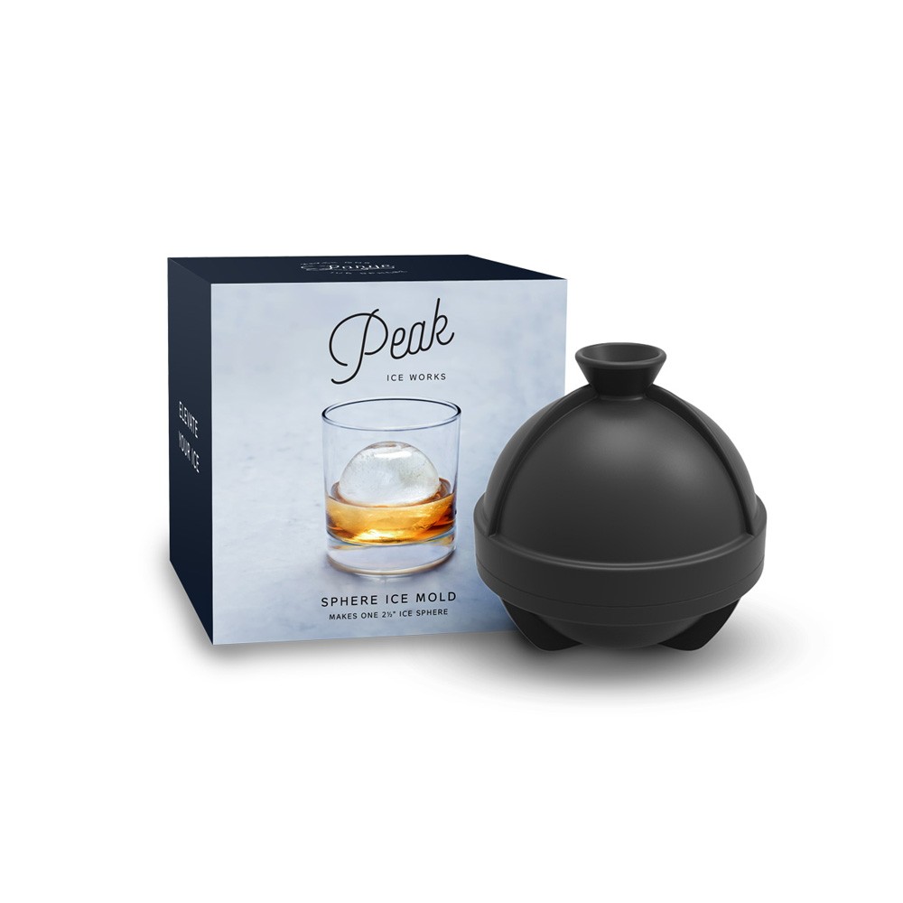 W&P Peak Single Sphere Ice Mold - Charcoal