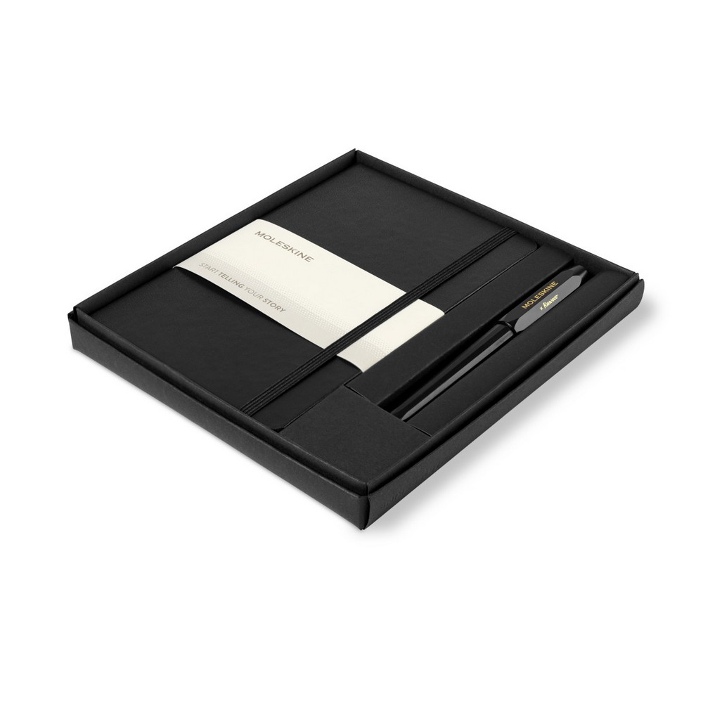 Moleskine® Medium Notebook and Kaweco Pen Gift Set - Black