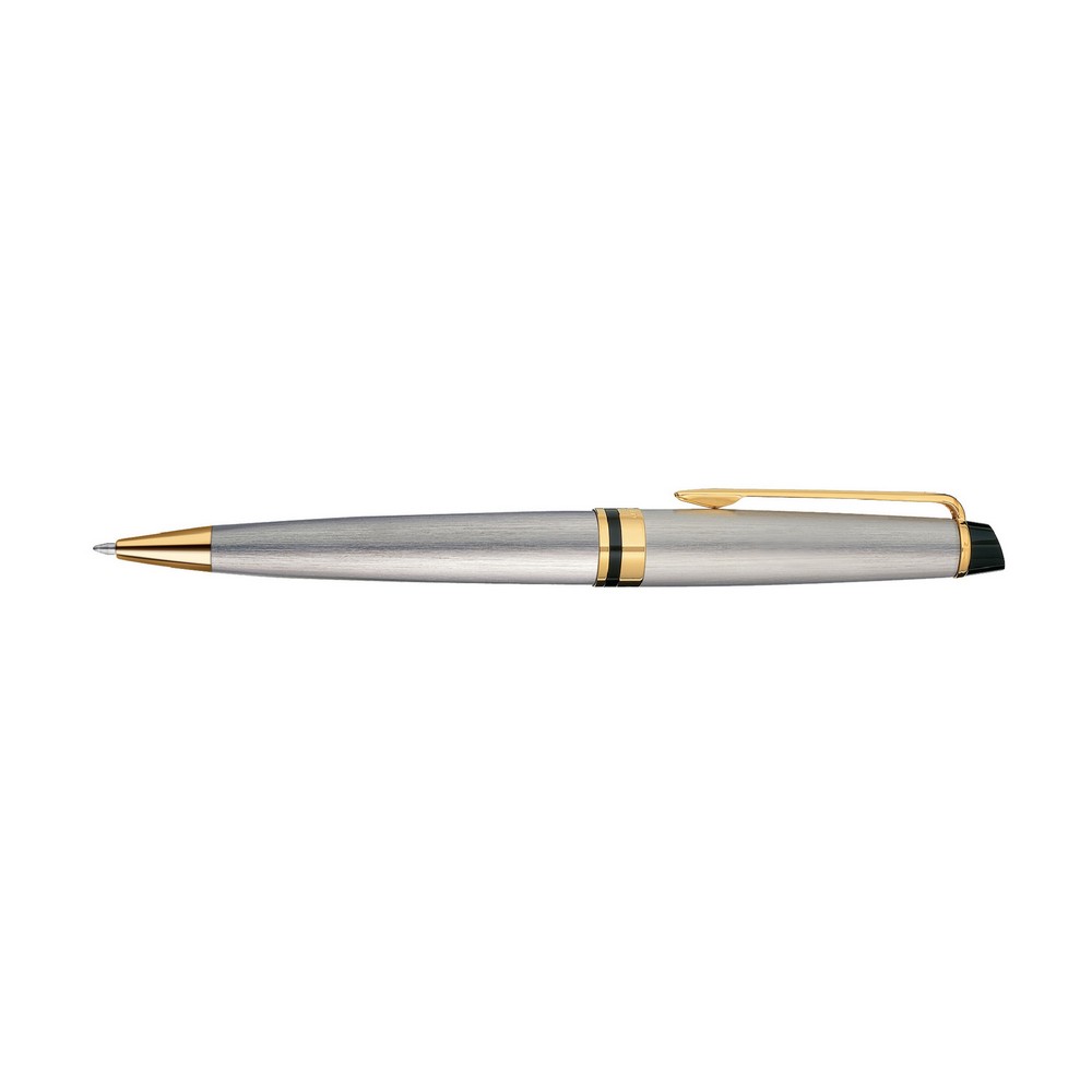 Waterman Expert Ballpoint - Stainless Steel - Gold Trim