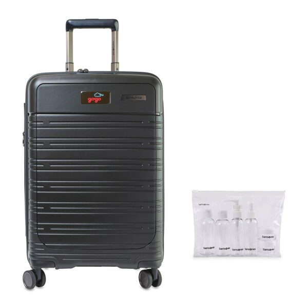 Samsonite Elevation™ Plus Carry-On Spinner and 6 Piece Travel Bottle Set - Black