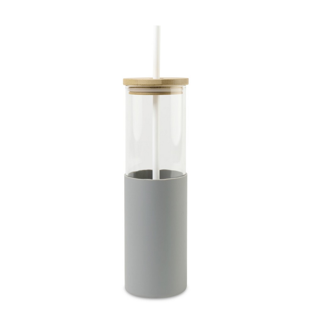 Aviana™ Journey Glass Tumbler with Straw - 20 Oz - Dove Grey