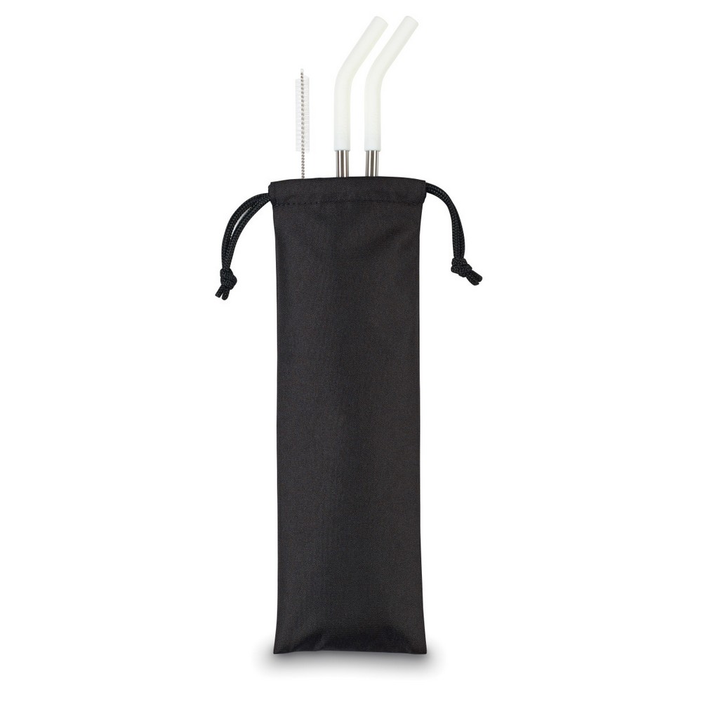 Aviana™ Poppy 2-Pack Stainless Straw Set - White