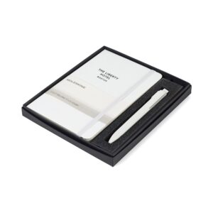 Moleskine® Medium Notebook and GO Pen Gift Set - White