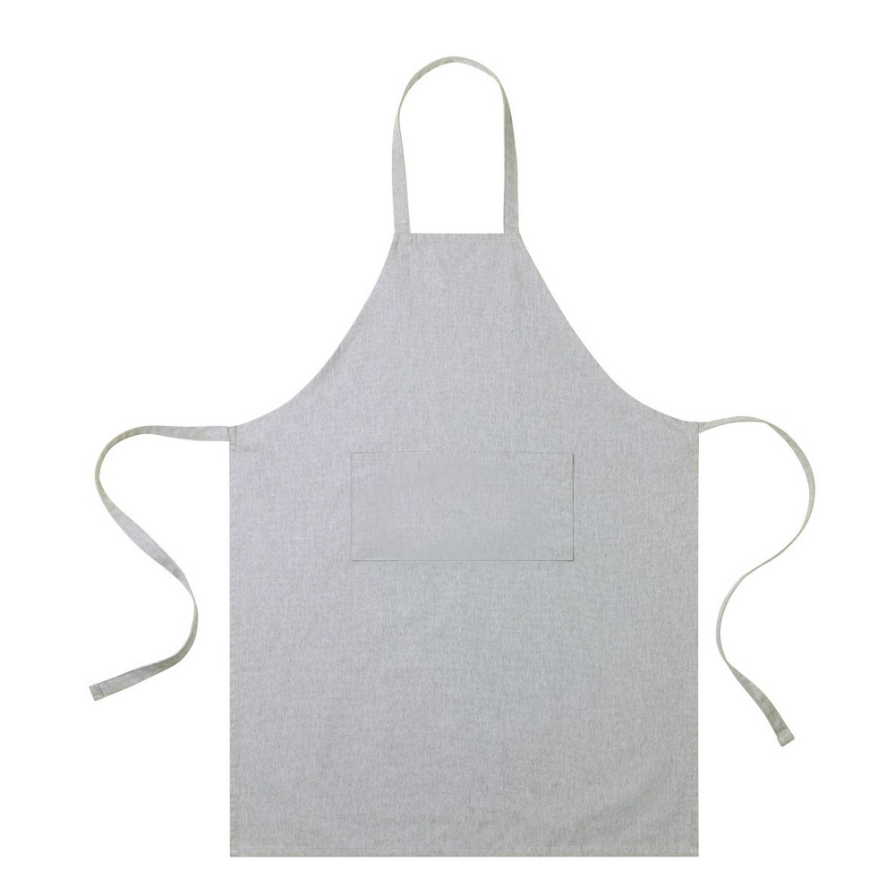 AWARE™ Recycled Cotton Bib Front Apron With Pocket - Light Grey