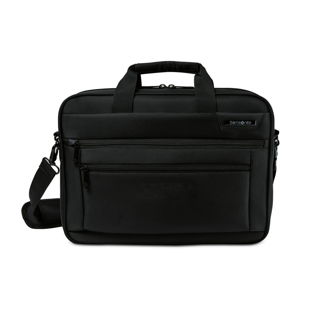 Samsonite Classic Business Perfect Fit Two Gusset Laptop Portfolio - Black