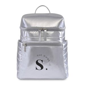 Aviana™ Metallics Mini Backpack Cooler - Metallic Silver