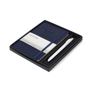 Moleskine® Medium Notebook and GO Pen Gift Set - Navy Blue