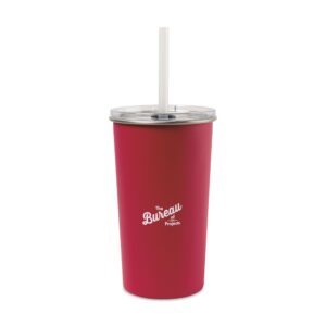Arlo Classics Stainless Steel Tumbler with Straw - 20 Oz. - Red