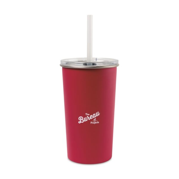Arlo Classics Stainless Steel Tumbler with Straw - 20 Oz. - Red