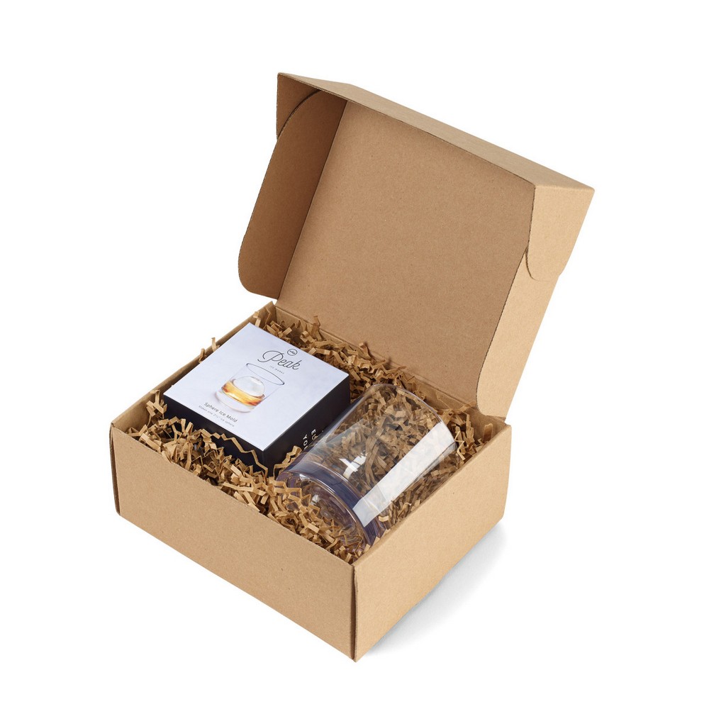 W&P Peak Single Sphere Ice Mold & Soirée Plastic Old Fashioned Gift Set - Charcoal