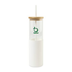 Aviana™ Journey Glass Tumbler with Straw - 20 Oz - White