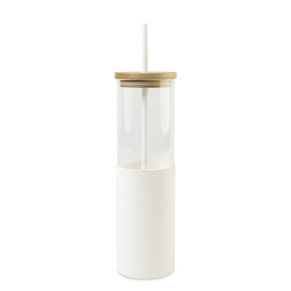 Aviana™ Journey Glass Tumbler with Straw - 20 Oz - White