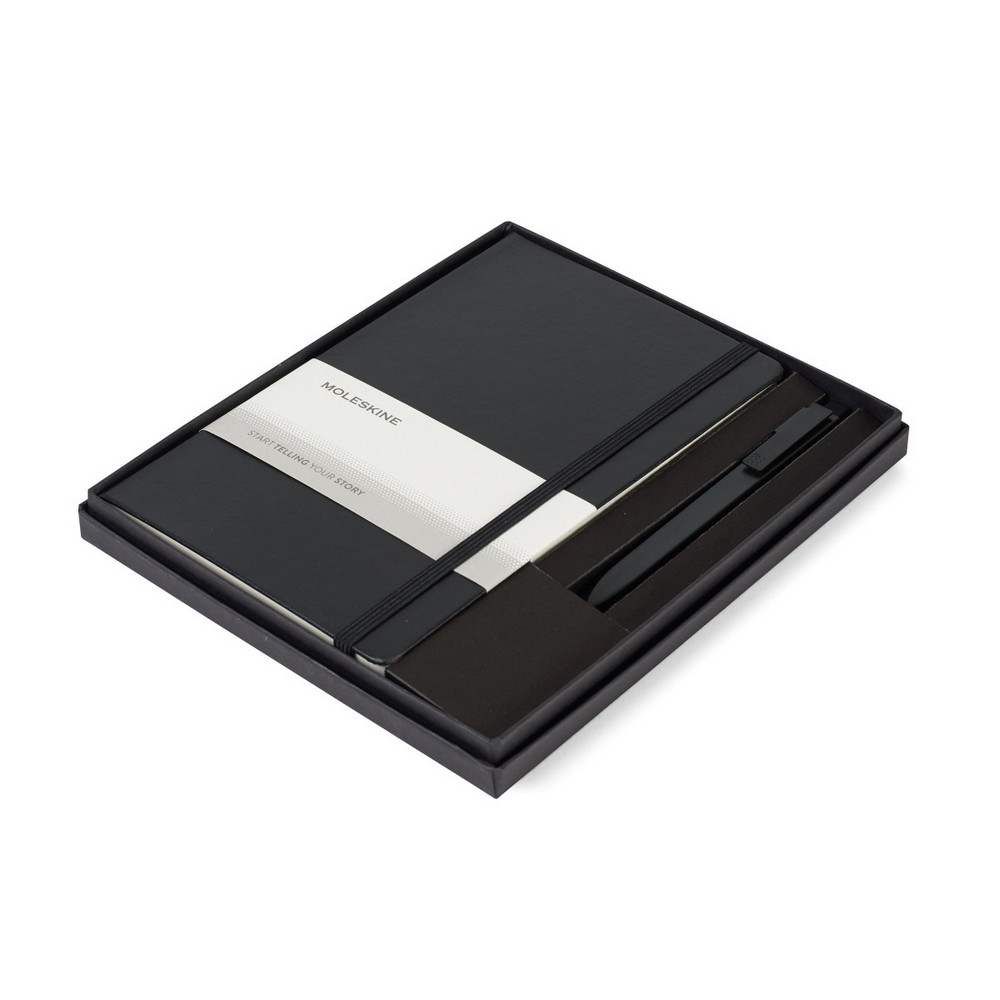 Moleskine® Large Notebook and GO Pen Gift Set - Black