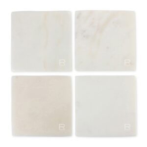 Be Home® White Marble Square Coasters Set - Marble
