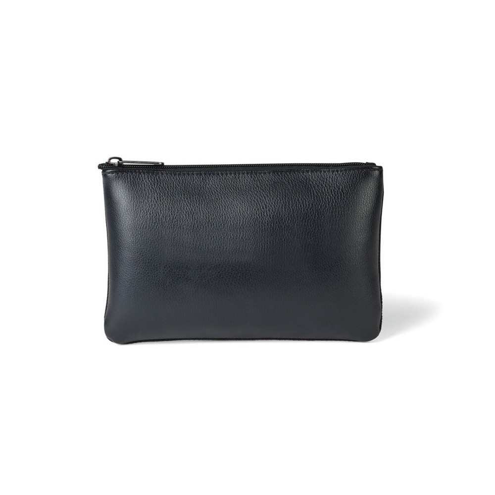 Travis & Wells® Leather Zippered Pouch - Black