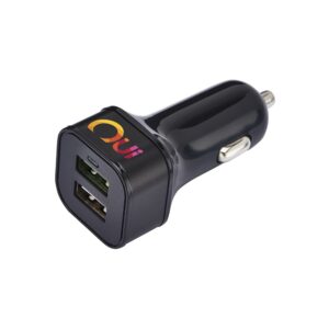 Square Head Dual USB Car Charger with QC 3.0