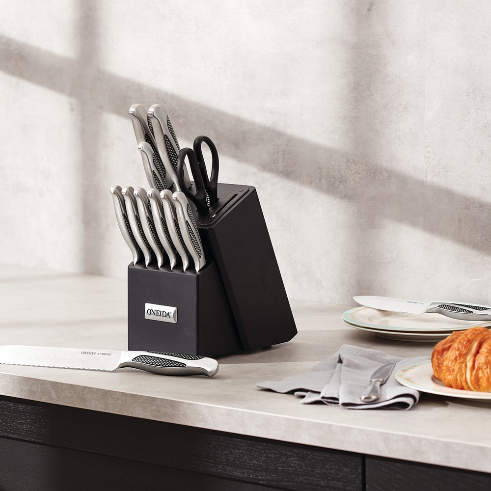 Oneida® 14 Piece Knife Set with Built-in Sharpener