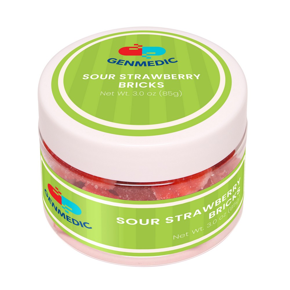 Sour Strawberry Bricks: Small Jar