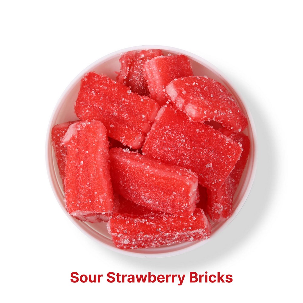 Sour Strawberry Bricks: Large Jar