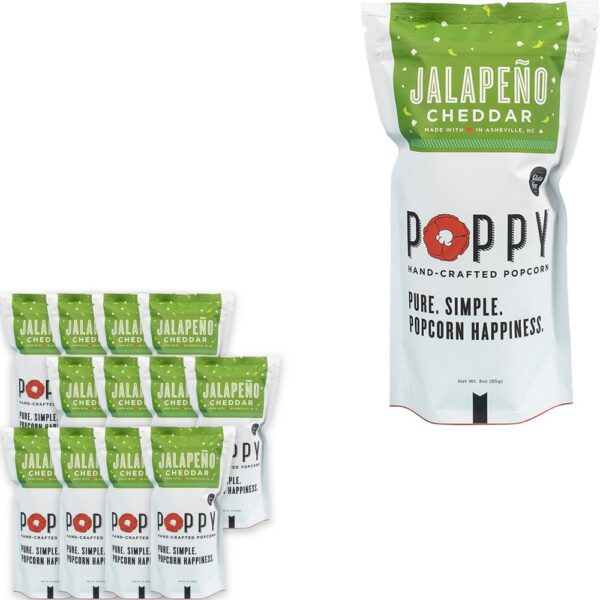 Poppy Handcrafted Popcorn Jalapeno Cheddar: Market Bag