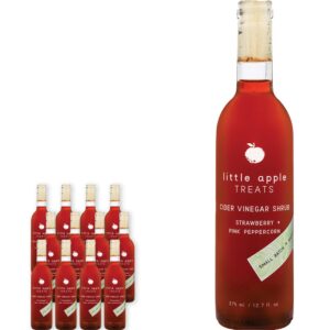 Little Apple Treats Strawberry + Pink Peppercorn Shrub: 12.7 oz Bottle