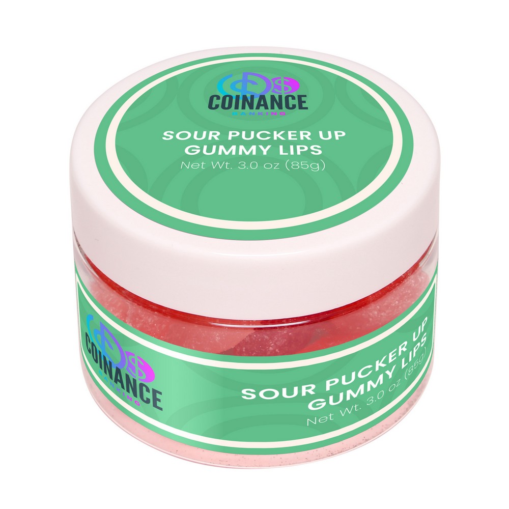 Sour Pucker Up Gummy Lips: Small Jar