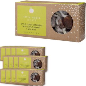 Little Apple Treats Apple Cider With Brandy + Walnuts Caramels: 5 oz Box