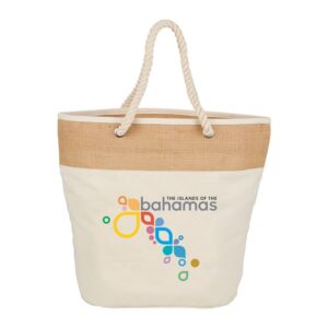 Jute Accent 12 Oz. Cotton Canvas Rope Tote Bag