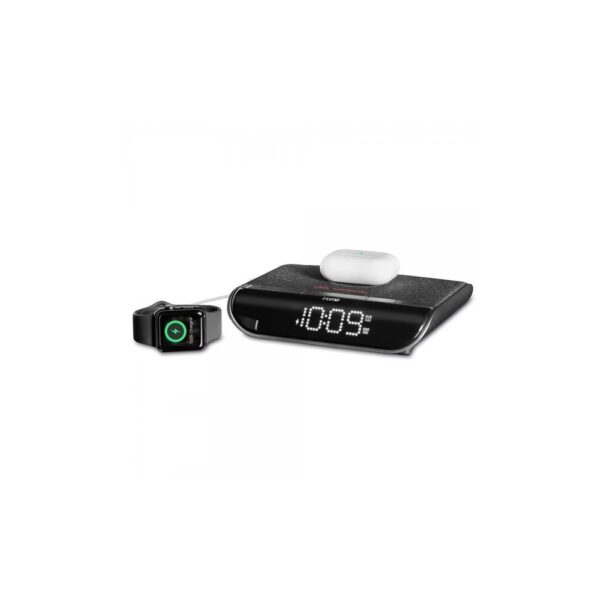iHome Powervalet 2 In 1 Qi Wireless and Usb Charging Alarm Clock - Black
