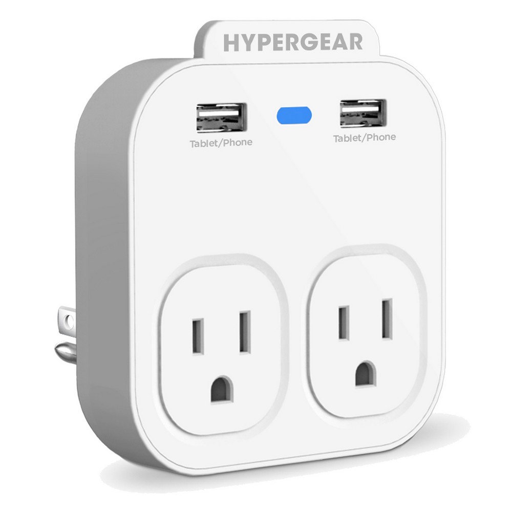 HyperGear Wall Adapter Power Strip Multi-Charger + Holder + Nightlight