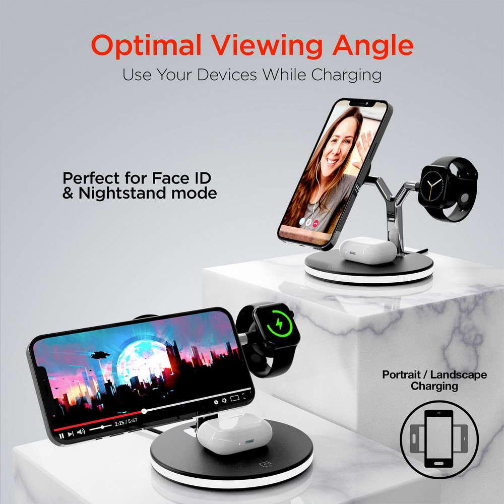 HyperGear MaxCharge 3-in-1 MagSafe Wireless Charging Stand